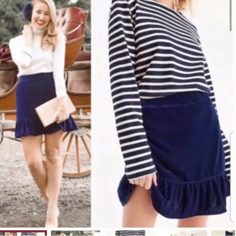 J Crew Velvet Peplum skirt